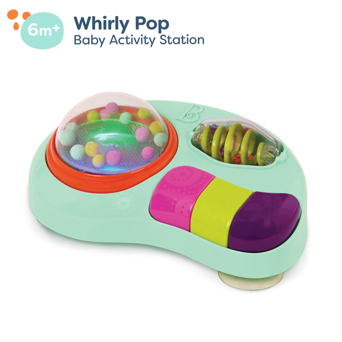 B. toys Baby Activity Station, Whirly Pop Suction Toy with Music