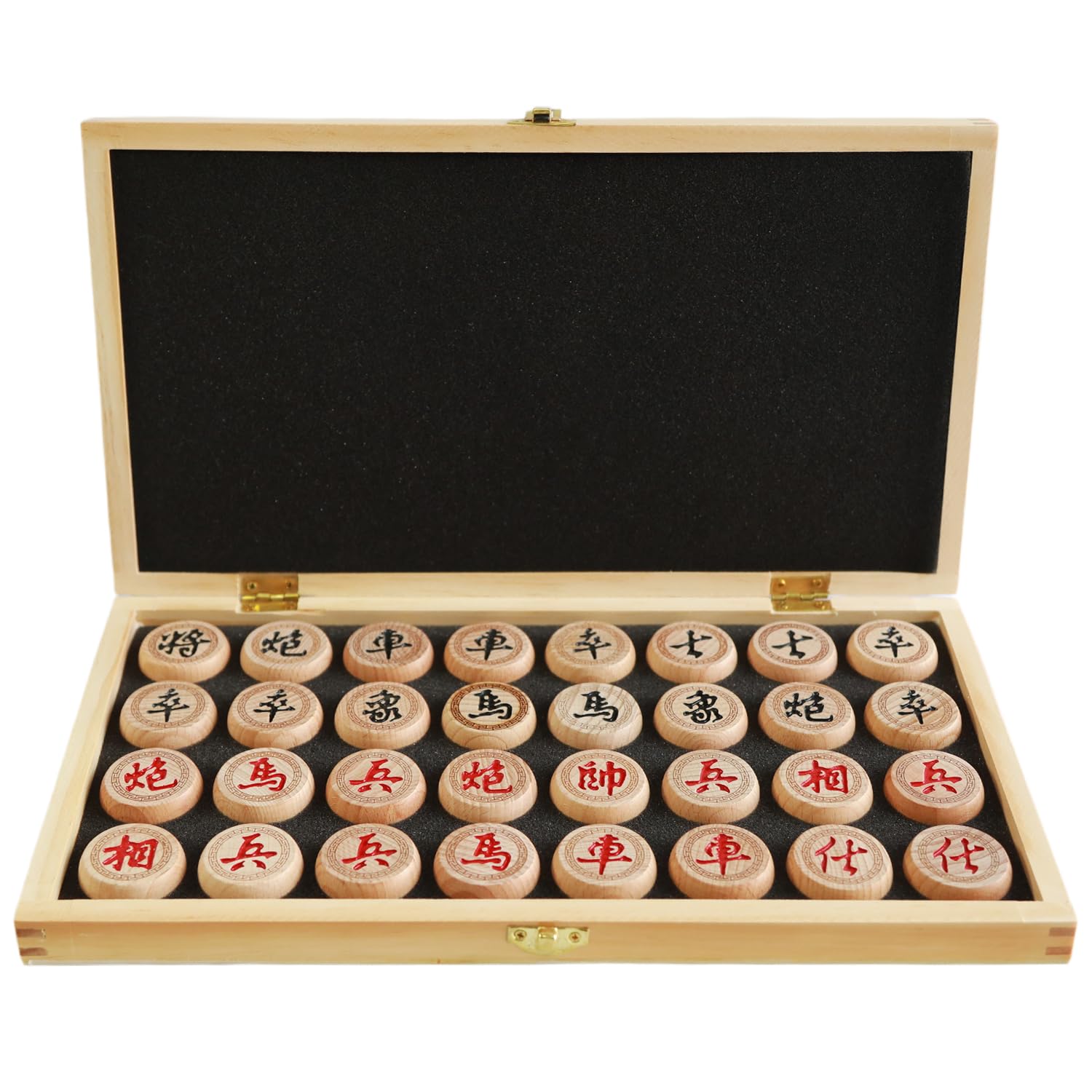 Luoyer 14 Inch Wooden Foldable Chinese Chess Xiangqi Travel Game Set with Wooden Chess Pieces Traditional Tabletop Strategy and Skill Game for Teens
