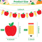 2 Pack Apple Pencil Garland Banner for Back to School Decorations, Pre-Strung Glitter Classroom Kindergarten Hanging Decor for Teacher Appreciation