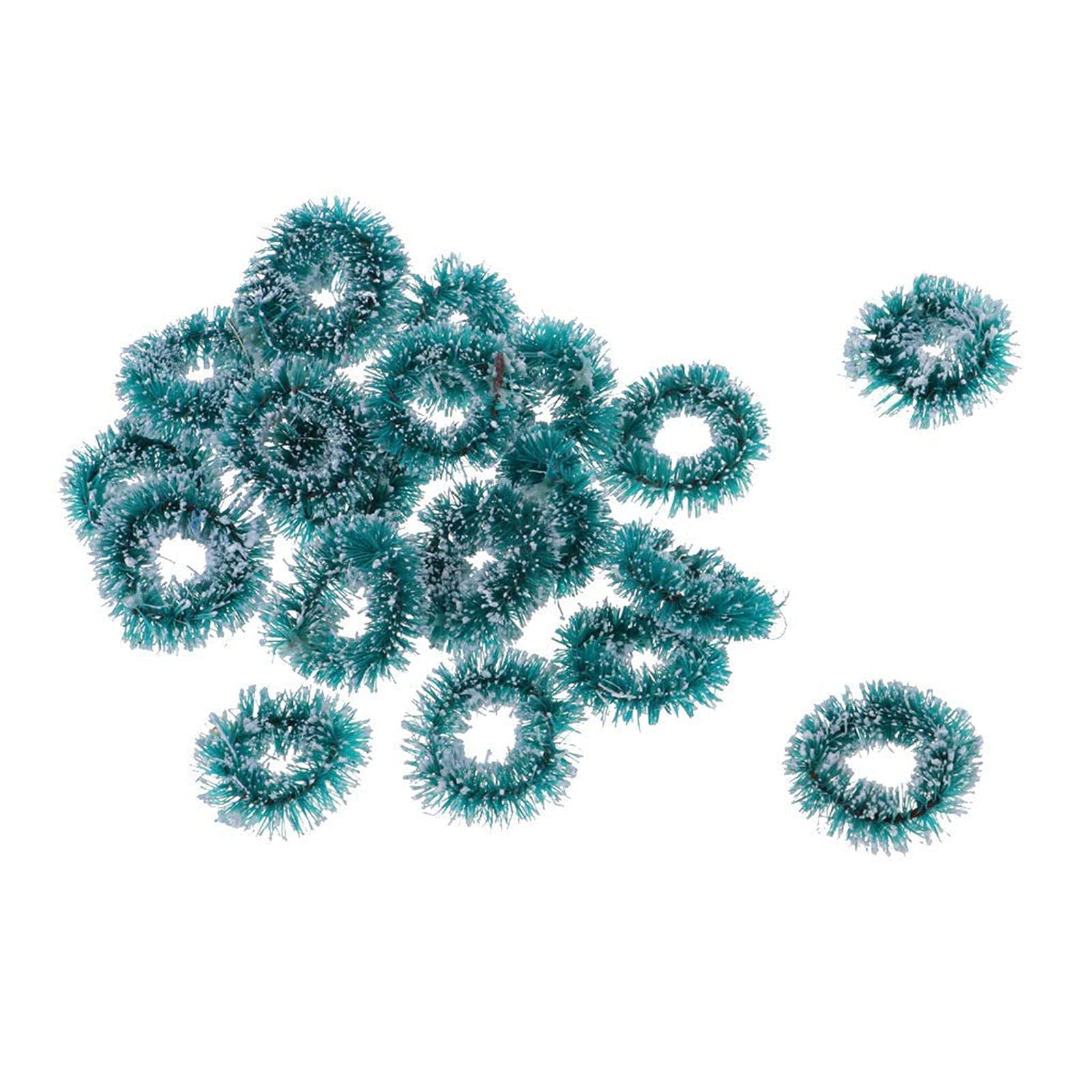 20pcs Christmas Wreath Dollhouse Miniature Mini Hanging Holiday Wreath 1:12 Dollhouse Accessories for Christmas Tree Decoration Party Suppliers