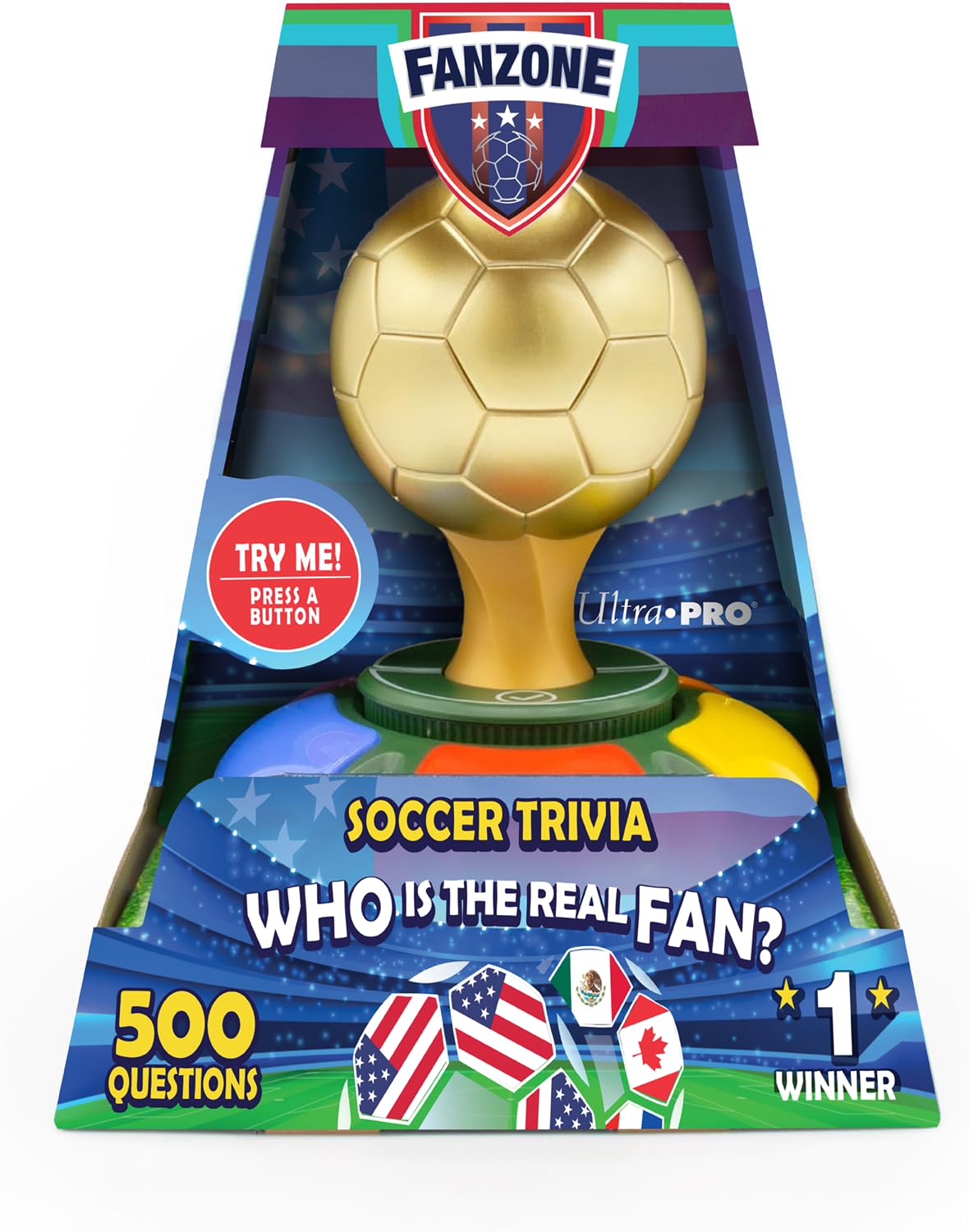 Ultra Pro Fanzone Soccer Trivia Game - Who is The Real Fan? Soccer Ball Games | for Passionate Soccer Fans | Soccer Toys with Virtual Game Master, 2-5
