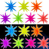 14PCS Glow in The Dark Neon Star Balloons Kit 7 Colors 27in Party