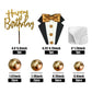Suit Cake Topper Boss Cake Decorations with Golden Balls for Birthday Father Theme Decoration