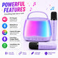 MJI Kiddos Kids Karaoke Machine with 2 Wireless Microphones, Bluetooth Speaker with Voice Changer & LED Lights, Portable Singing Toy Gift for Boys &
