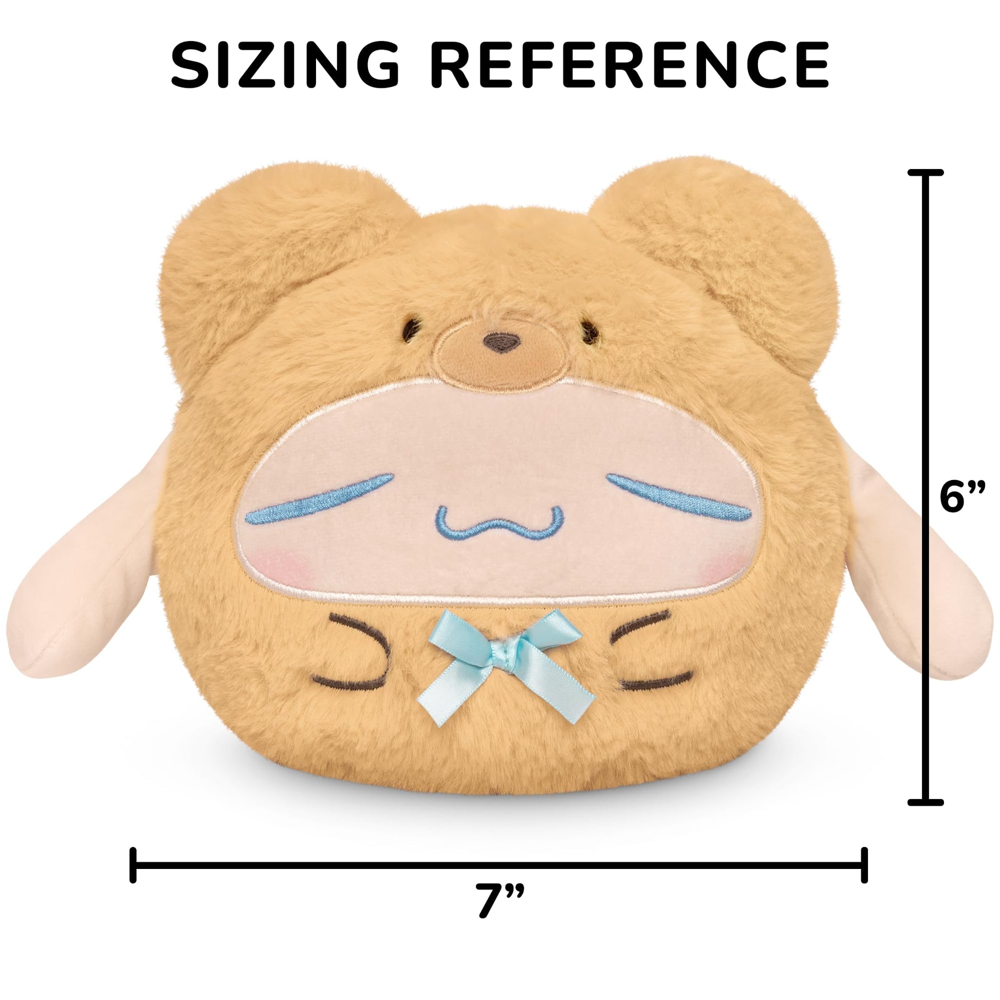 TeeTurtle Reversible Sanrio Cinnamoroll Plushie 6-Inch Teddy Bear Two-Sided Flip Plush Toy with Embroidered Details - Cute Mini Collectible Plush