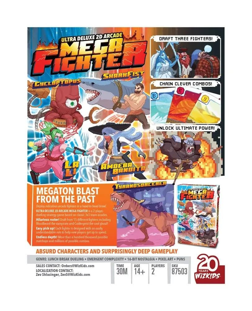 WizKids Ultra Deluxe 2D Arcade Mega Fighter Blue