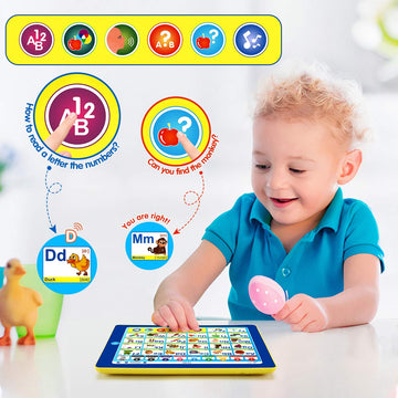 6-in-1 Toddler Learning Tablet - No WiFi ABC/Numbers/Music Toy for Age 3-5