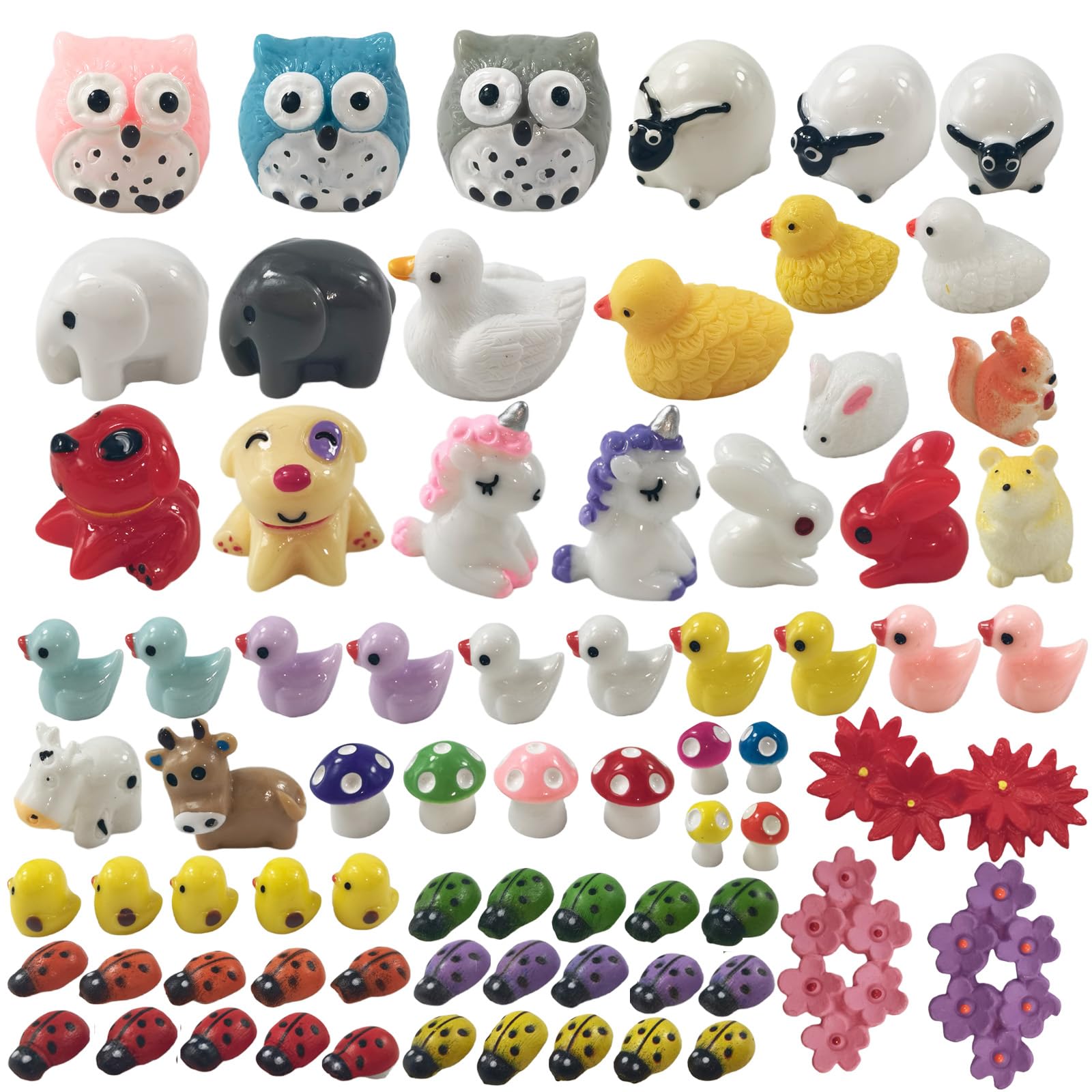 EMiEN 74 Pieces Mini Animals Miniature Ornament Kits,Tiny Animals Figurines,Garden Accessories,Bonsai Craft Decor