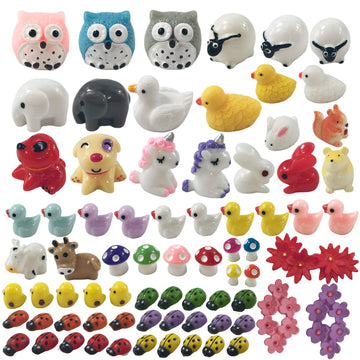EMiEN 74 Pieces Mini Animals Miniature Ornament Kits,Tiny Animals Figurines,Garden Accessories,Bonsai Craft Decor