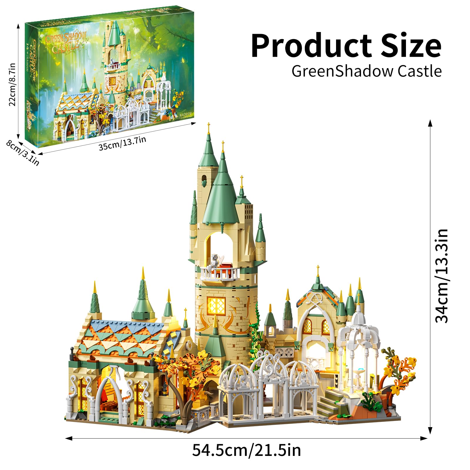 HJPLPXH Magic Medieval Castle Architecture Building Block Sets, Creative Ideals Gifts for Adults (1555PCS)