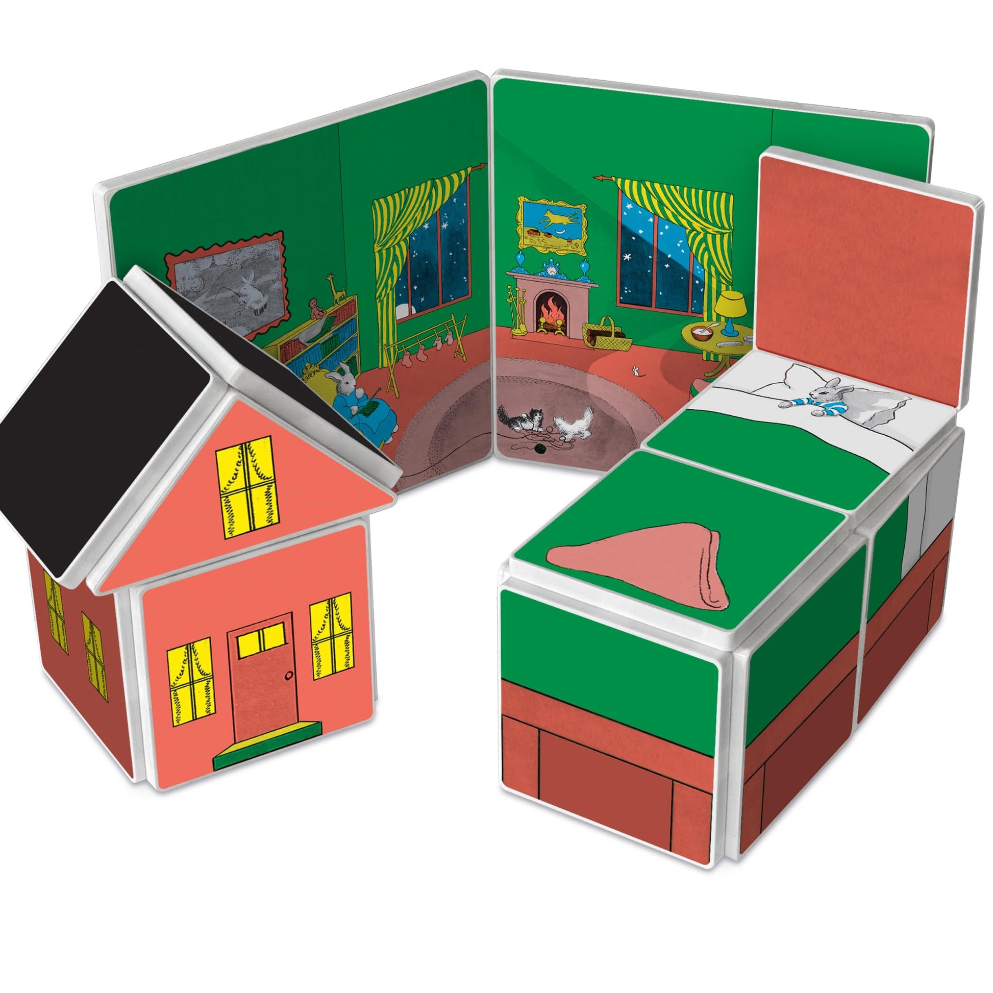 CreateOn Goodnight Moon Magentic Tile Set - STEM & Montessori Building & Educational Toys for Kids, Travel Toys for Boys and Girls Ages 3+, 19 Pieces