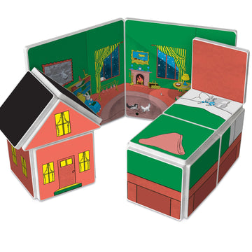 CreateOn Goodnight Moon Magentic Tile Set - STEM & Montessori Building & Educational Toys for Kids, Travel Toys for Boys and Girls Ages 3+, 19 Pieces