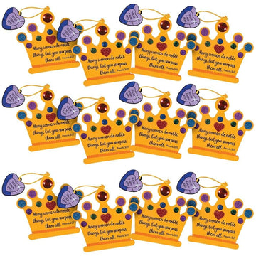 Fun Express Religious Mother's Day Ornament Craft Kit - Makes 12 - DIY Craft Gifts for Kids and Sunday School Activities