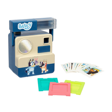 Bluey Chikit Chikit Pretend Camera, Role Play Toy Camera for Kids with 10 Photo Cards, 3 Pop-Out Film Cartridges, Toddler Toys Playset for Ages 3+