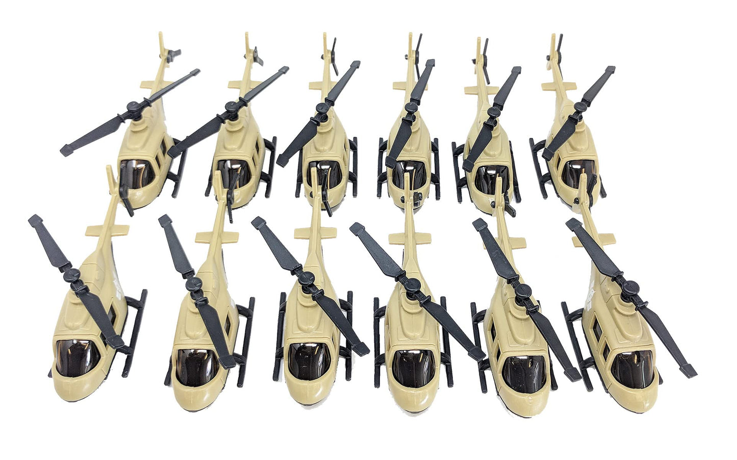 12 pc Military Helicopters Diorama Sets Toy Aircraft Carriers Army Playsets