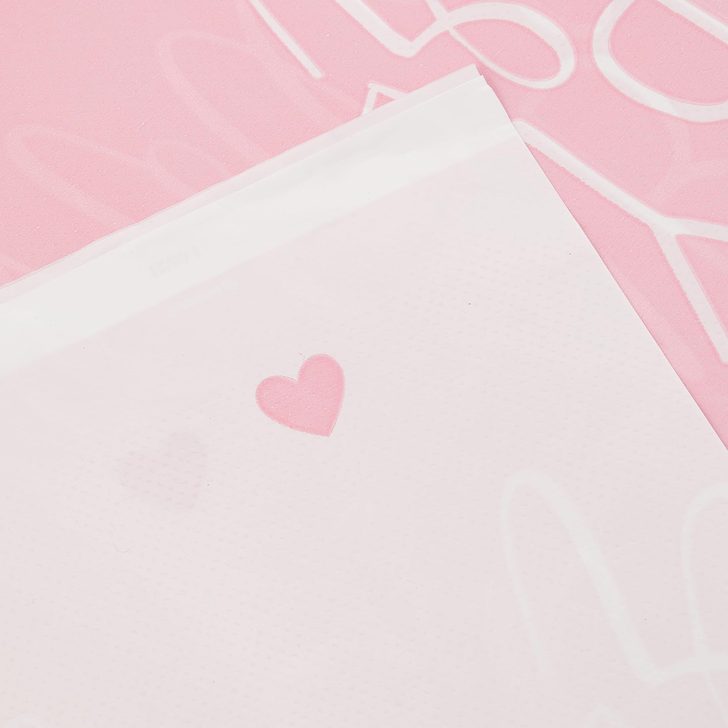 Pink Hearts "Baby Shower" Rectangular Plastic Table Cover 54" x 84" (1 Pc) - Charming & Elegant Party Decor for Your Celebration