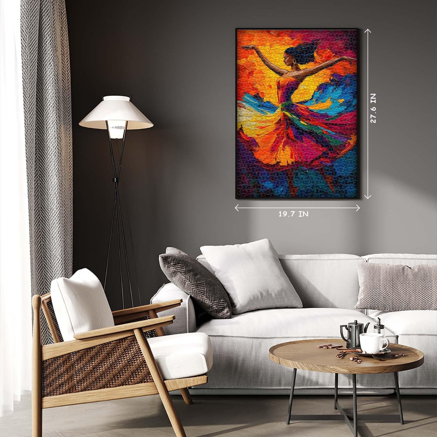 Impossible Puzzle for Adults 1000 Pieces, Dancing Lady Colorful Aesthetic Art Puzzle, Elegant Women Chalenge Jigsaw Puzzle Oil Painting