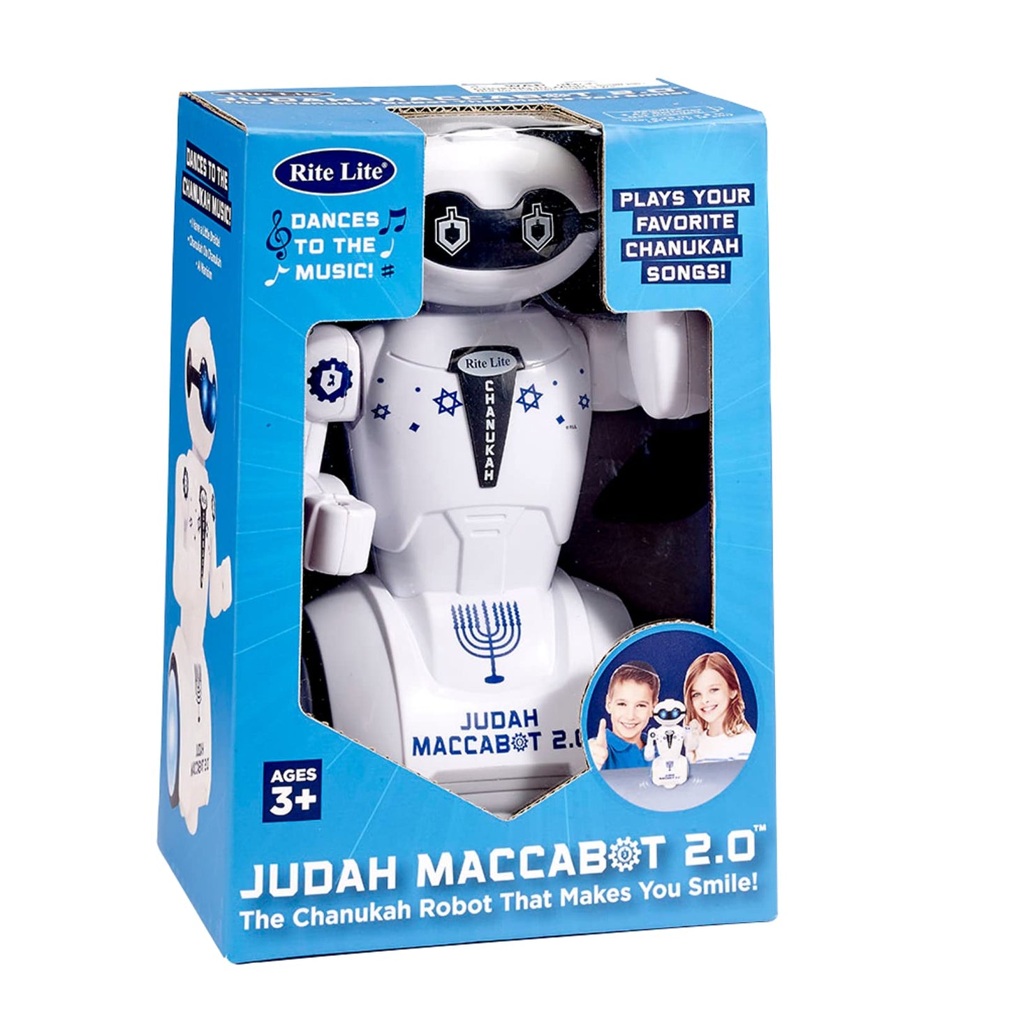 Rite Lite Maccabot 2.0 Chanukah Robot - Great Hanukkah Gift for Kids! - Hanukkah Robot Toy Plays 3 Chanukah Songs