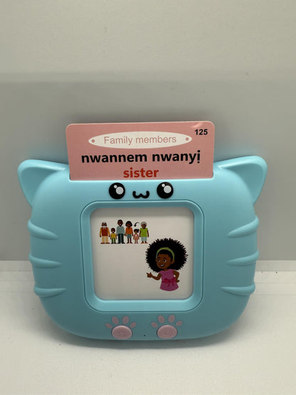 Mara Igbo flashcard Reader Igbo-English Non Screen Talking Cards for Hands on Learning with 224 Igbo Words and Songs.