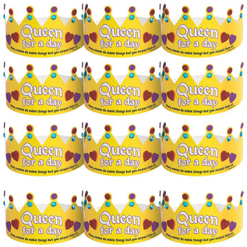 Fun Express Queen for a Day Blessed Mom Crown Craft Kit - Makes 12 - DIY Craft Gifts for Kids