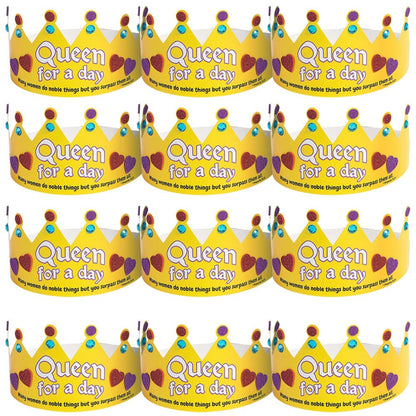 Fun Express Queen for a Day Blessed Mom Crown Craft Kit - Makes 12 - DIY Craft Gifts for Kids