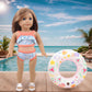 18 Inch American Doll Accessories, Fashion Doll Swimming Play Sets for American 18 Inch Girl Including Clothes Swimsuit Sunglasses Phone Shoes