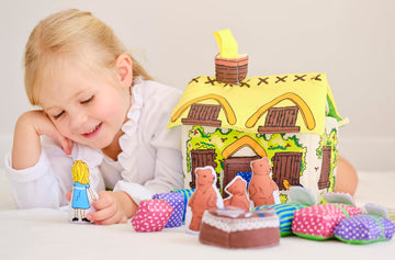 Pockets of Learning Goldilocks and The Three Bears Fabric Interactive Pretend Soft Play Activity Set