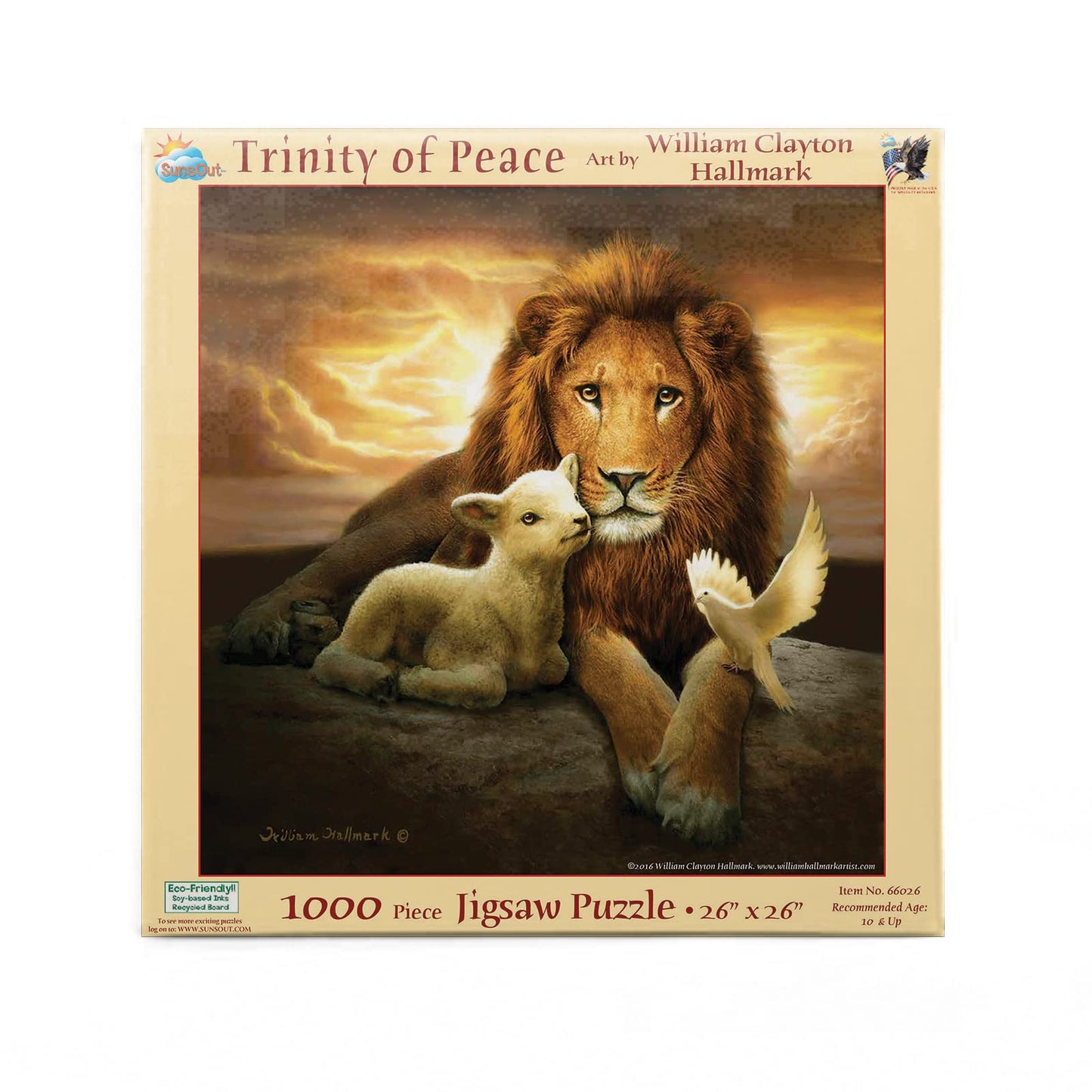 SUNSOUT INC - Trinity of Peace - 1000 pc Jigsaw Puzzle by Artist: William Clayton Hallmark - Finished Size 26" x 26" Animals - MPN# 66026