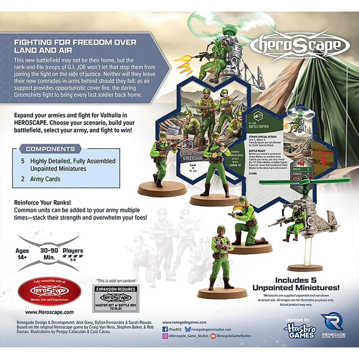 Renegade Game Studios Heroscape: G.I. Joe Greenshirts & Battle Copter Pack