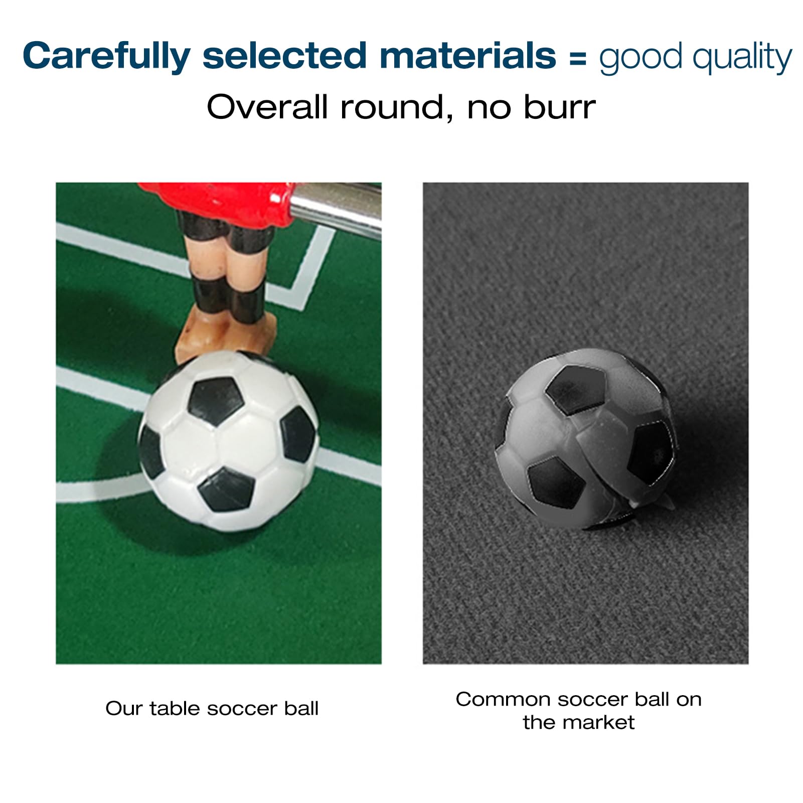 Foosball Balls, Durable Mini Black and White Table Soccer Balls Replacement 6 Pack for Home Office Family Party Recreation
