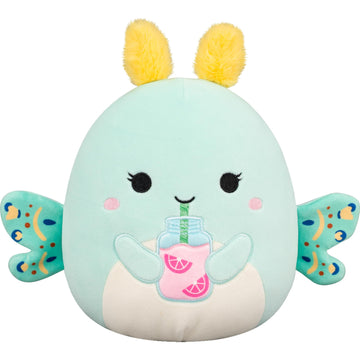 Squishmallows Original 8in Connie the Emerald Moth Drinking Pink Lemonade - Official Jazwares Plush (Little)