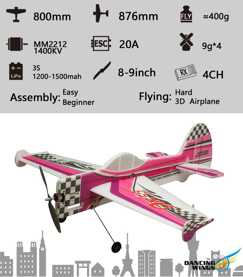 DW Hobby 3D Aerobatic EPP Airplane YAK55 800mm Wingspan 4CH Remote Controlled Aircraft (E1704)
