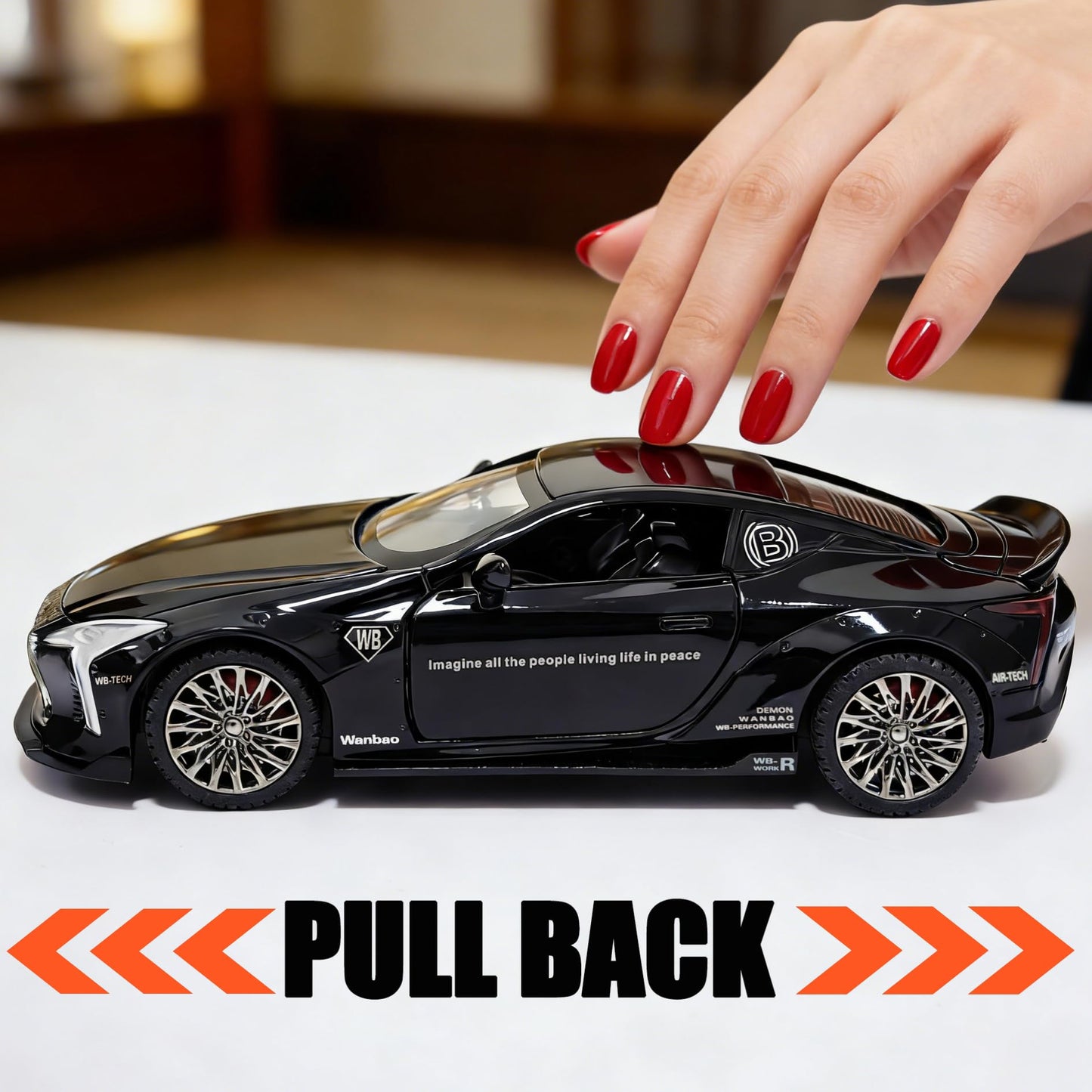 ERBADIHAGO Toy Cars Sport Car 1:32 Diecast Collect Car Toy with Light and Sound Diecast Metal Collectible Model Cars for 3+ Year Old Boys Pull Back