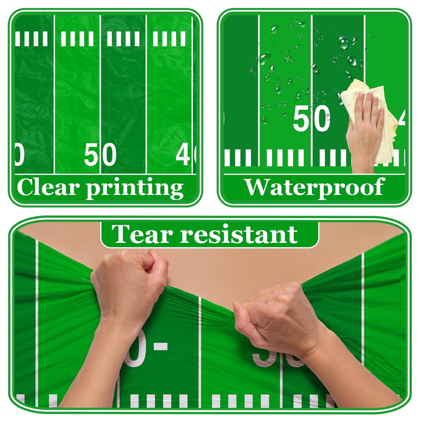 Pymurod Football Party Decorations Tablecloth Disposable Plastic Touchdown Table Cover Game Day Tailgate Decorations Football Themed Birthday Party