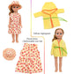 MSYO 10 Sets 20 Pcs Doll Clothes & Accessories for 17-18 Inch Dolls | Girl Doll Outfits with Dresses, Swimwear, Pajamas, Hats & Hair Clips