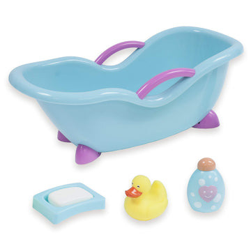 JC Toys JC Toys 4-Piece Blue and Pink Baby Doll Bath Gift Set Fits Most Dolls up to 11” Dolls - Ages 2+ - Designed by Berenguer Boutique Baby Doll