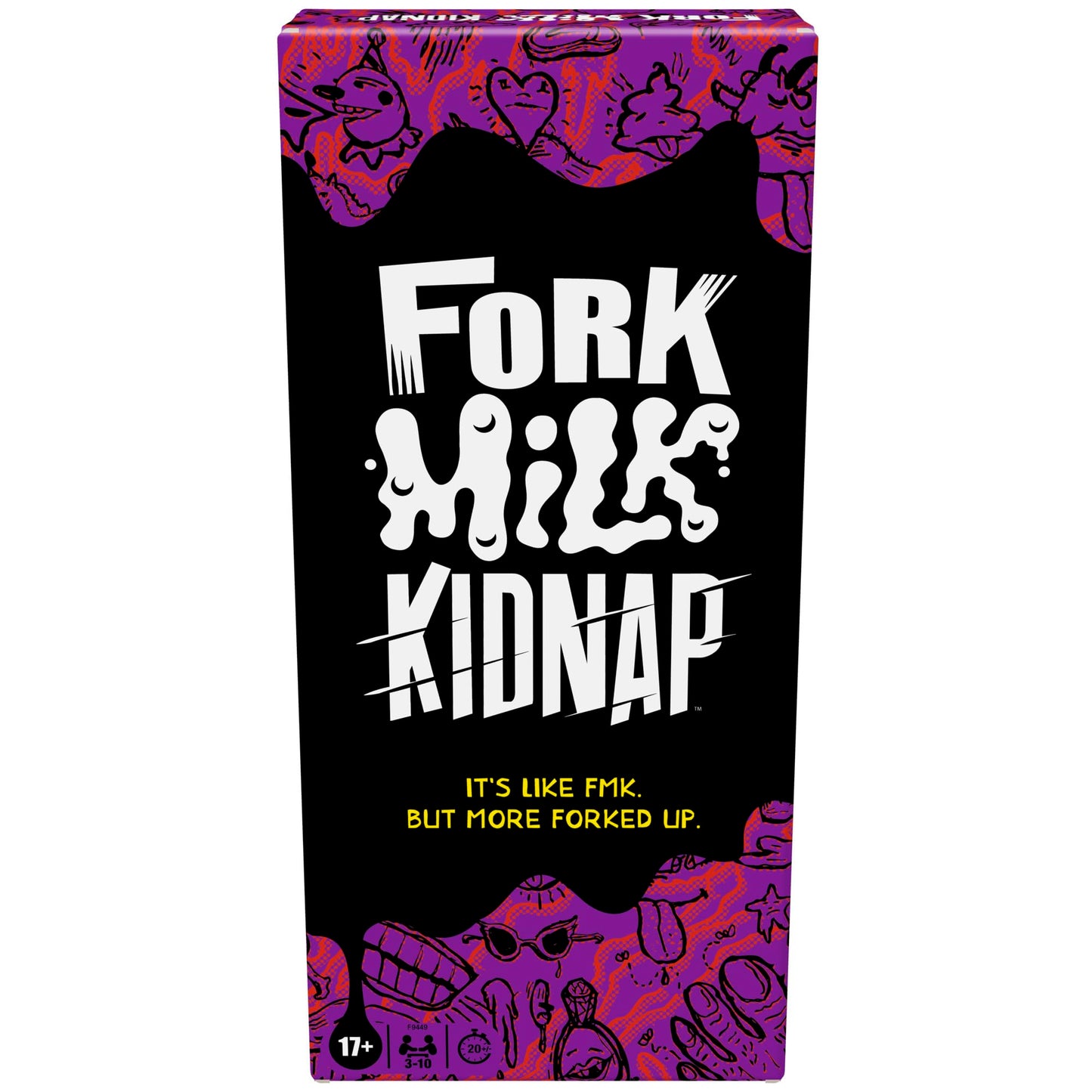 Hasbro Gaming Fork Milk Kidnap Game for Adults Only, an Adult Party Game of Questionable Choices, Ages 17+, for 3 to 10 Players, Hilarious NSFW Card