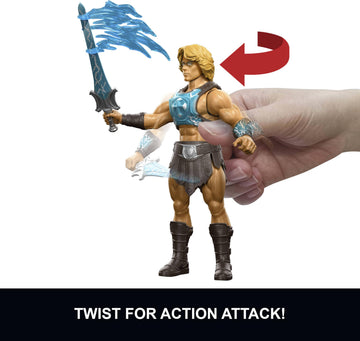 Masters of the Universe Feature Figure Power Sword Slash He-Man, Twist & Release Action Move, 5.5 Inch with Accessory, 2026 Movie Accurate Hero Toy