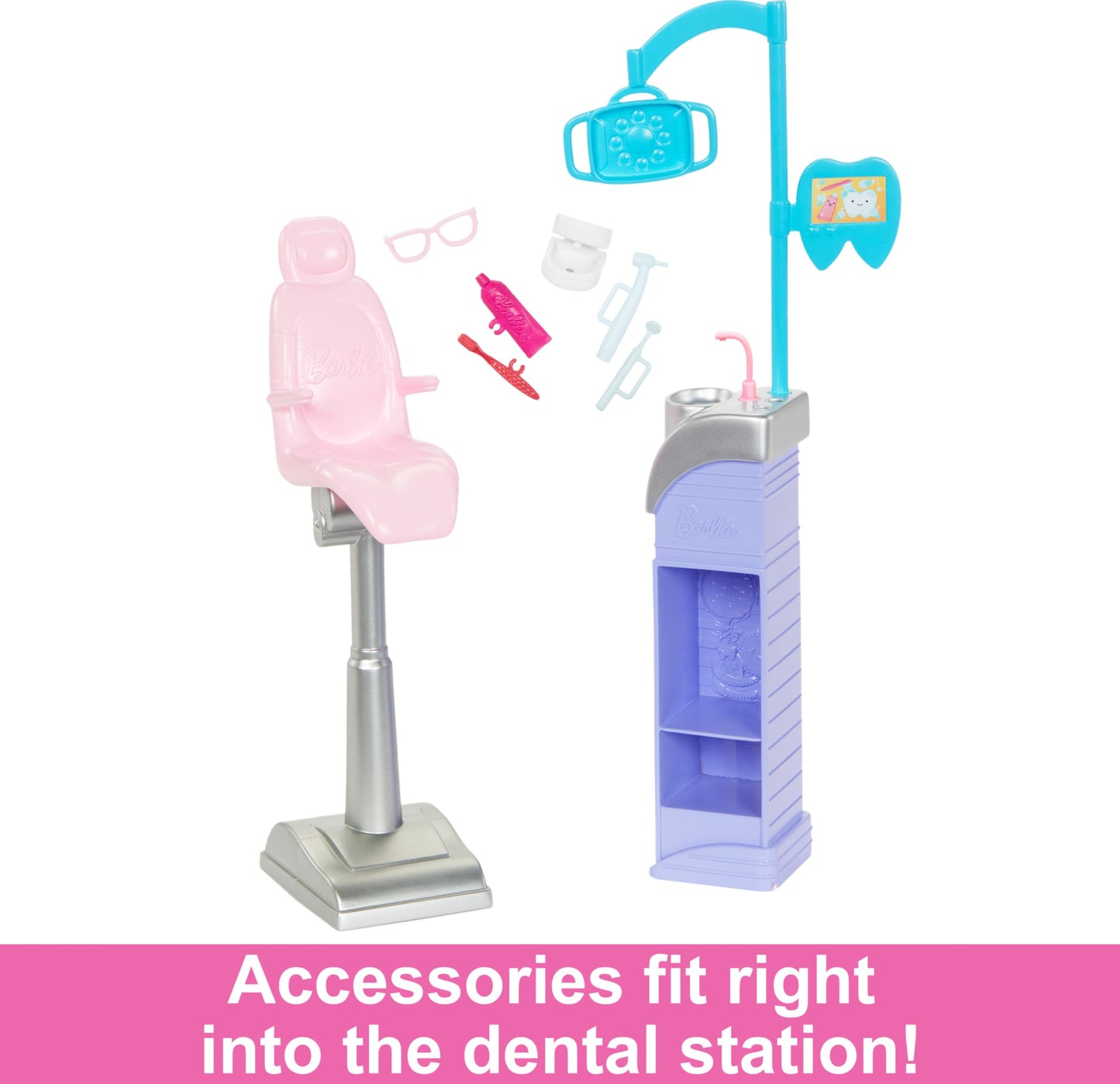 Barbie Careers Playset, Dentist Set with Blonde Fashion Doll & Patient Small Doll, Exam Chair, Sink Station & Accessories