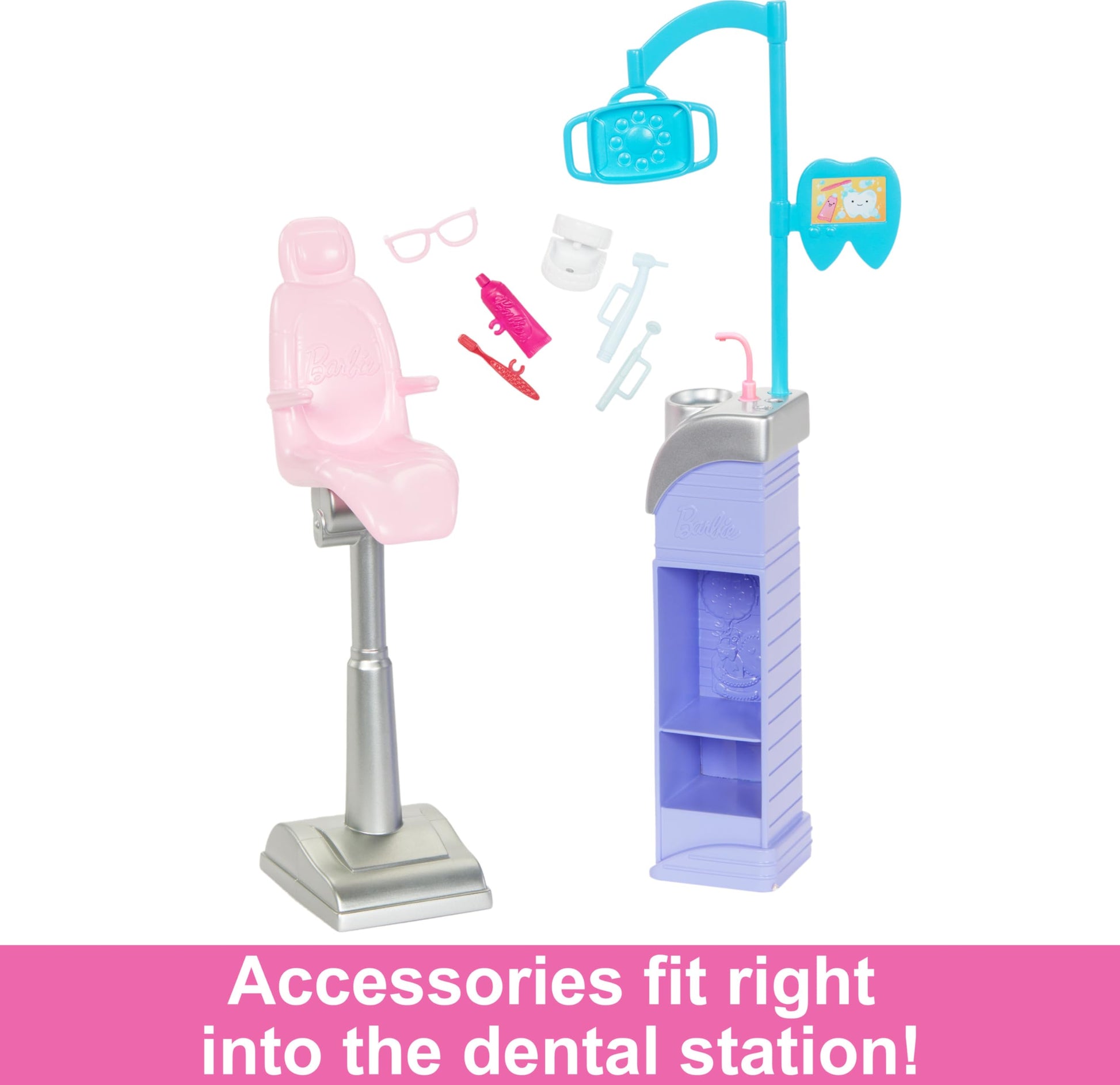 Barbie Careers Playset, Dentist Set with Blonde Fashion Doll & Patient Small Doll, Exam Chair, Sink Station & Accessories
