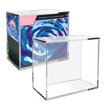 ZXQIRAX ETB Protector Case - 5mm ETB Acrylic Case Compatible with Elite Trainer Box, Magnetic Lid, UV Protection, Crystal Clear Collector Display Case
