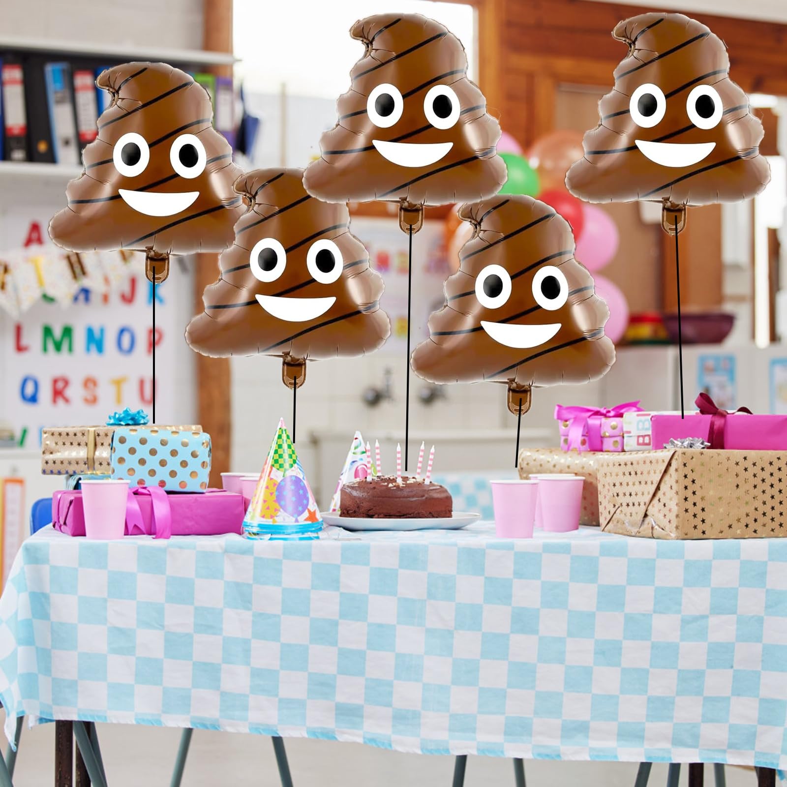6Pcs Big Poop Balloon?Party Funny Aluminum Poo Foil Balloon?Suitable for Various Party Decorations