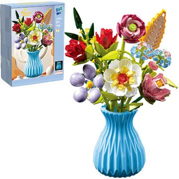 Flowers Bouquet Building Set with Vase Compatible with Lego, 691PCS Artificial Flowers for Home Decor, Wildflower Botanical Collection for Home Decor