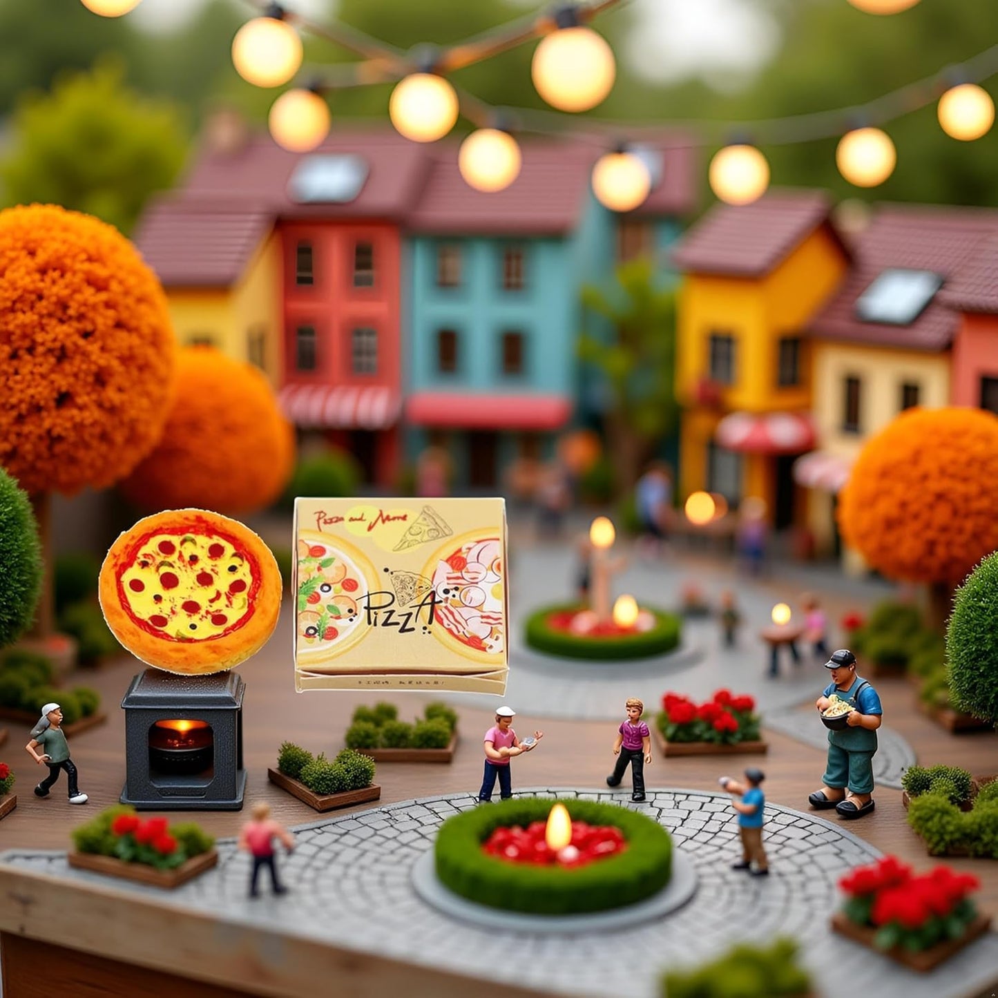 2 Set Miniature Pizza Box Set, 1:6 1:12 Dollhouse Food Model Set Doll House Furniture Supplies?Dollhouse Accessories?Dollhouse Furniture