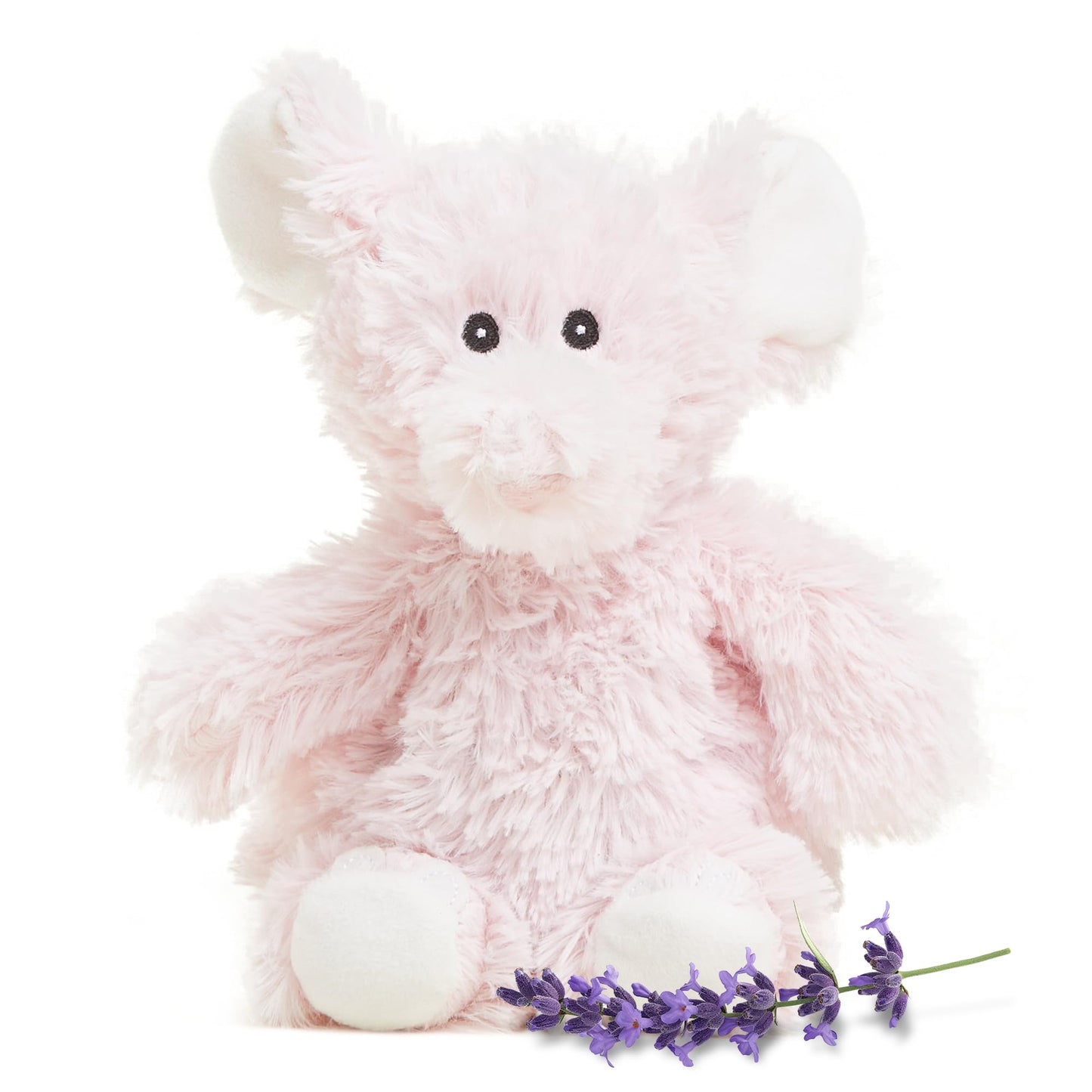 warmies Junior Microwavable & Weighted Stuffed Animals, Pink Elephant - Heatable Stuffed Animal - Cooling Baby Plush Toys - Weighted Plush for Adults