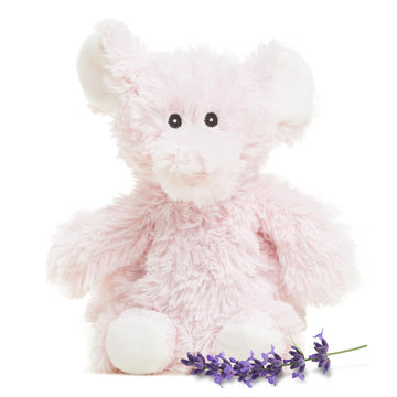 warmies Junior Microwavable & Weighted Stuffed Animals, Pink Elephant - Heatable Stuffed Animal - Cooling Baby Plush Toys - Weighted Plush for Adults