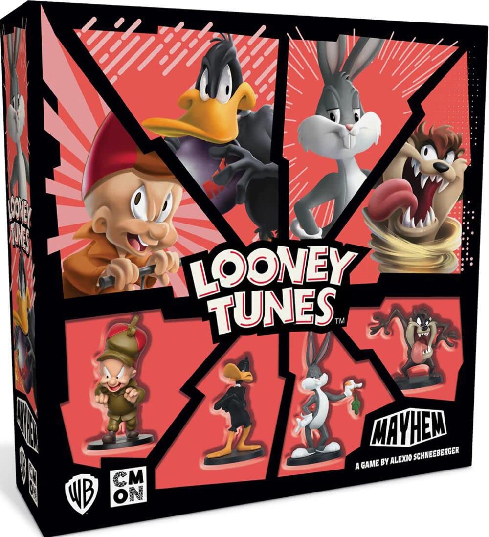 CMON Looney Tunes Mayhem Board Game | Strategy Game Based on The Hit TV Series | Team-Based Combat Game for Adults and Kids | Ages 10+ | 2-4 Players |