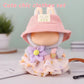Satakara Doll Clothes Set for 17cm Dolls (6.7 inch) - Kawaii Purple Flower Outfit with Matching Hat, Party Clothing Accessories (STK03)