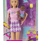 Barbie Dolls and Accessories, Skipper Doll (Two-Tone Hair) with Baby Figure and 5 Accessories, Babysitters Inc. Playset