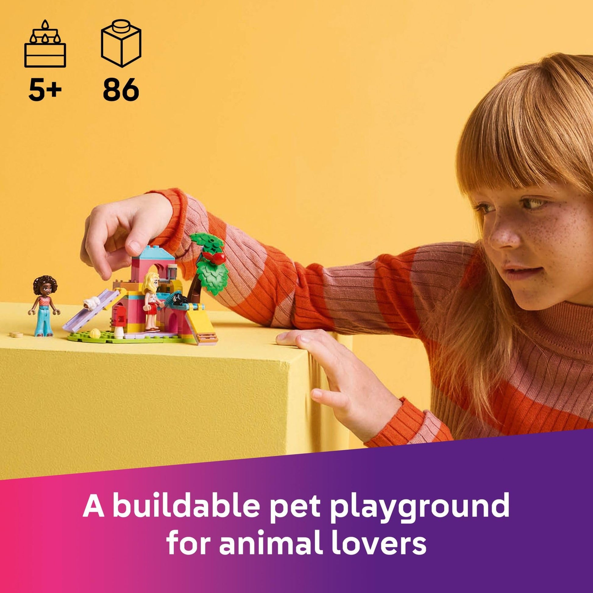 LEGO Friends Guinea Pig Playground - Building Toy Pretend Play Set for Kids, Girls and Boys, Ages 5+ - with 2 Minidolls and 2 Animal Toys - Gift Idea